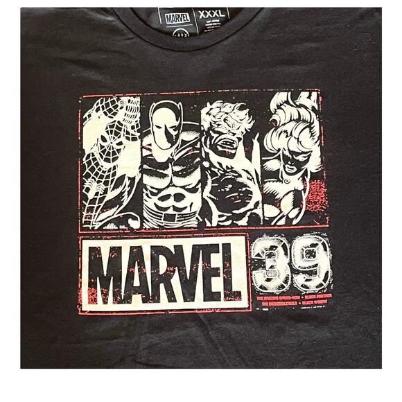 MARVEL AVENGERS 39 Graphic T SHIRT Mens 3XL Womens Black TEE 100% Cotton Pull On - Picture 2 of 6